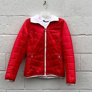J. Lindeburg Red White Marine Apres Puffer Coat Jacket size M
